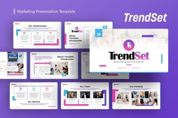 Elevate Your Brand Story with the TrendSet Marketing Presentation Template