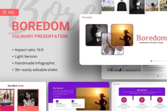 Google Slides - Boredom: A Modern Typography Template for Dynamic Presentations