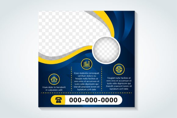 Mastering Communication with the Blue Background Square Banner Design