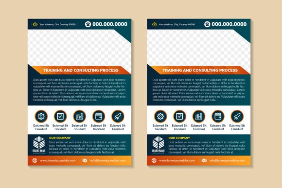 Modern Geometric Flyer Templates for Training and Consulting Marketing